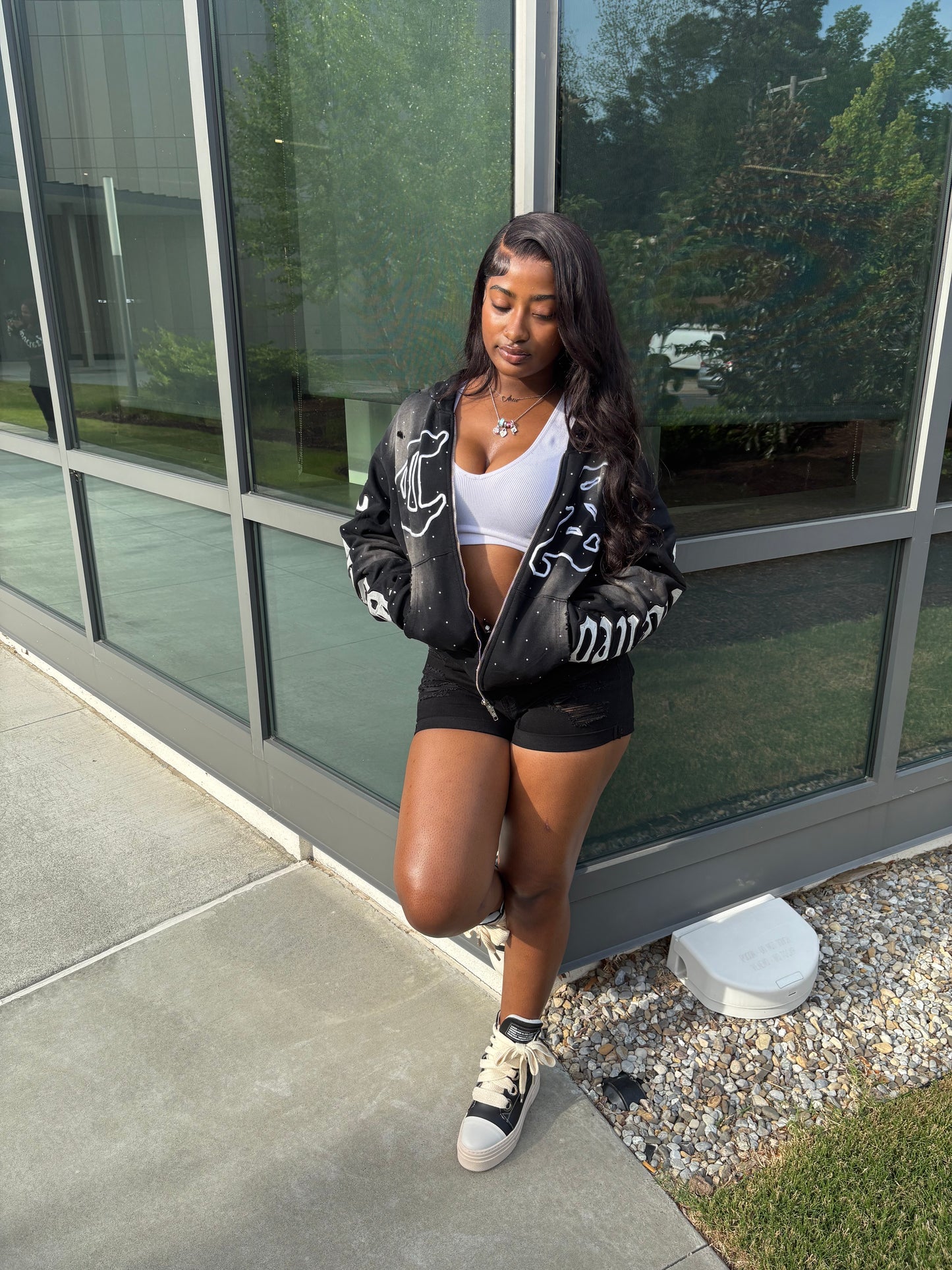 Black CS Abbreviation Zip-Up