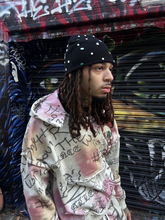 BLACK CS BLING BEANIE