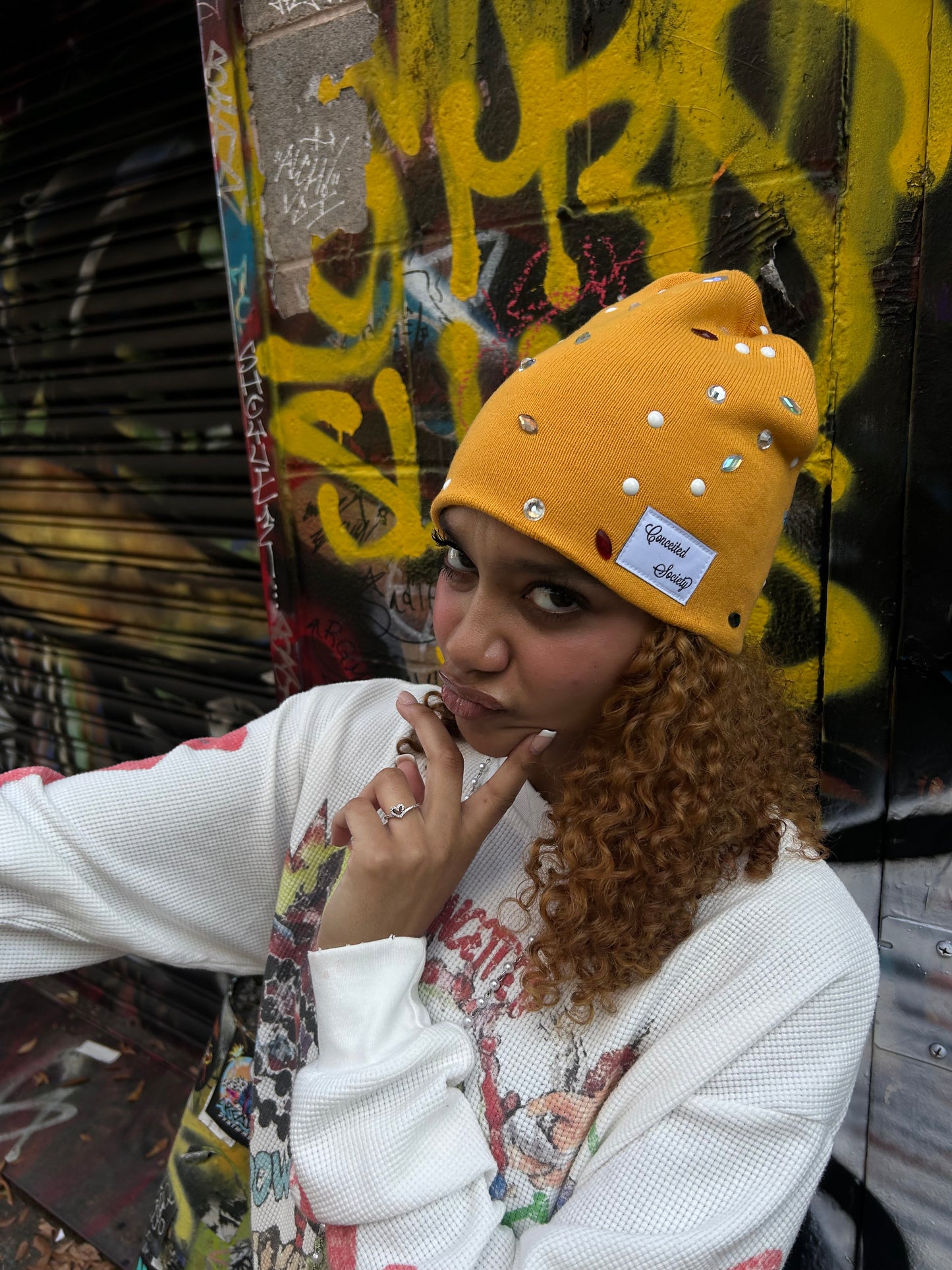 YELLOW BLING BEANIE