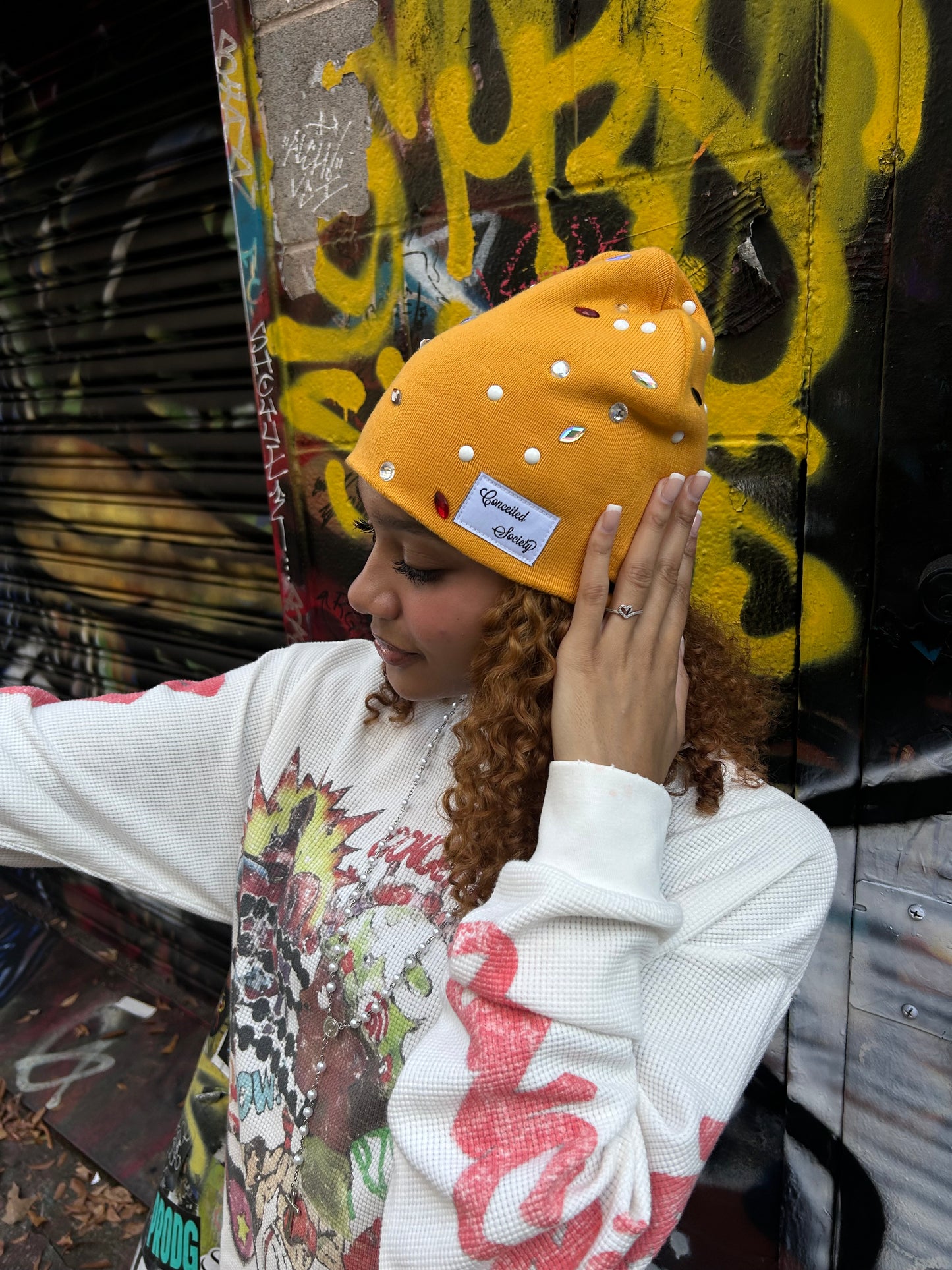 YELLOW BLING BEANIE