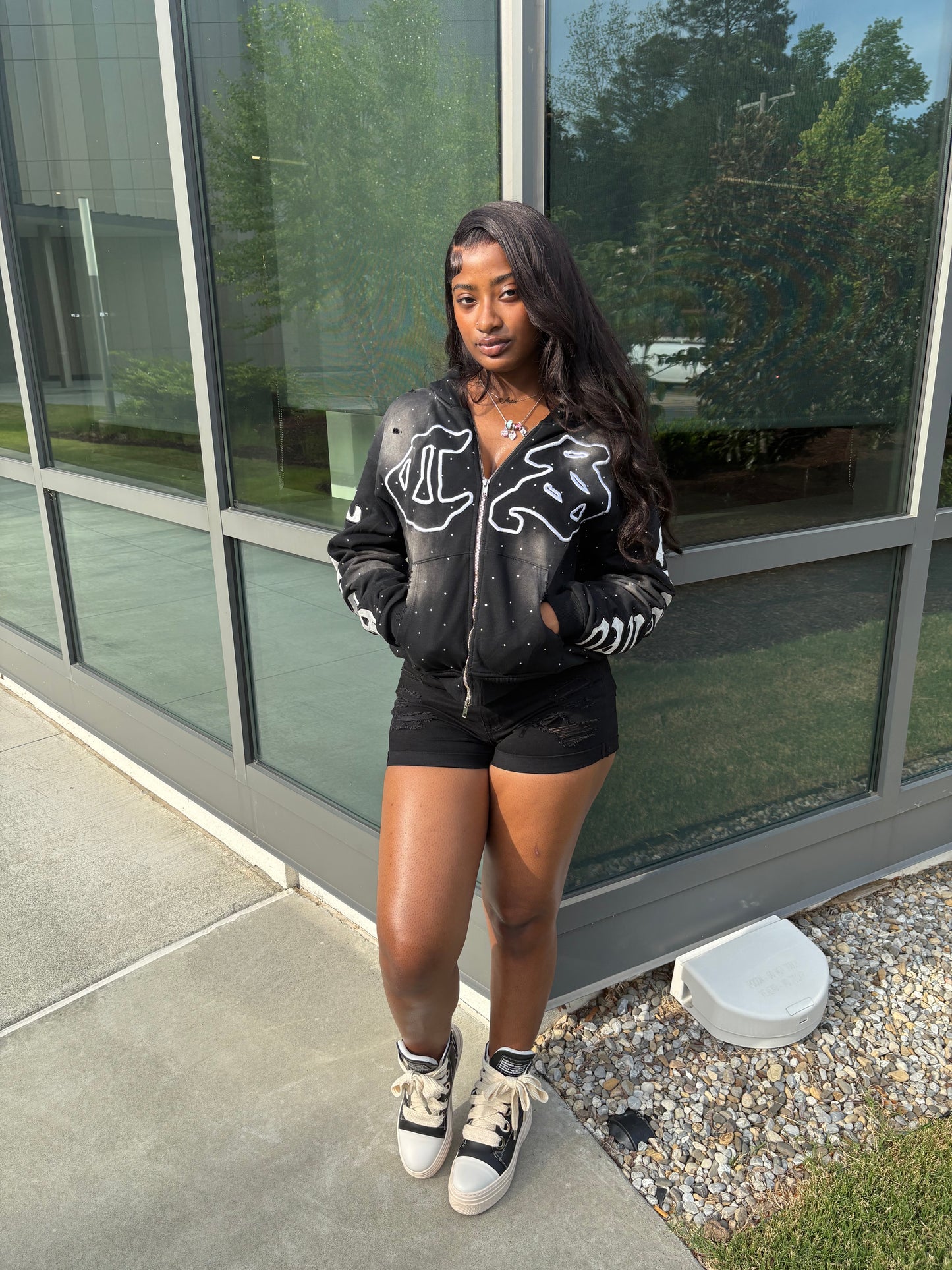 Black CS Abbreviation Zip-Up
