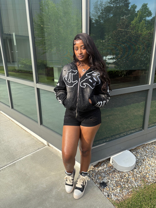 Black CS Abbreviation Zip-Up