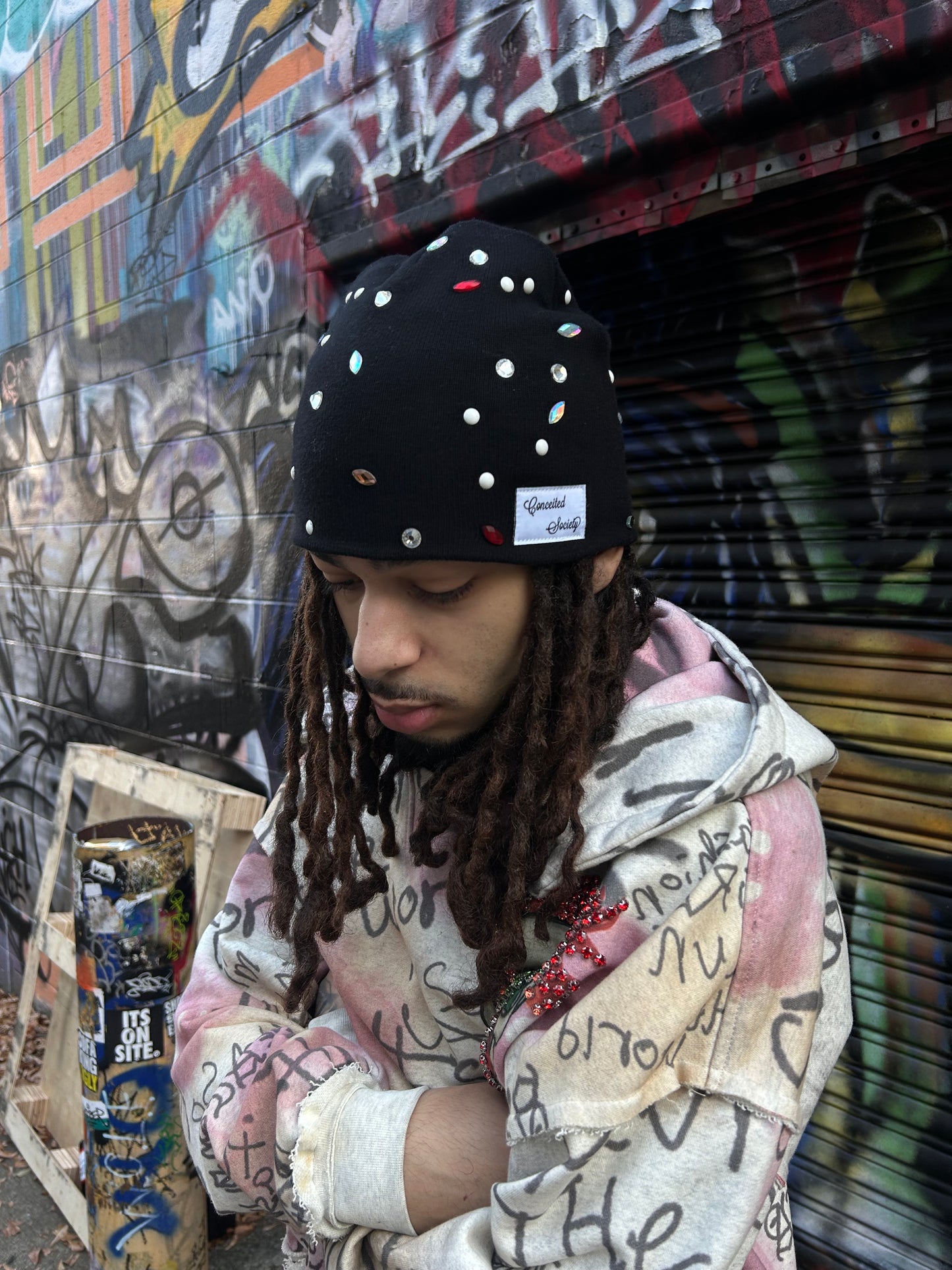 BLACK CS BLING BEANIE