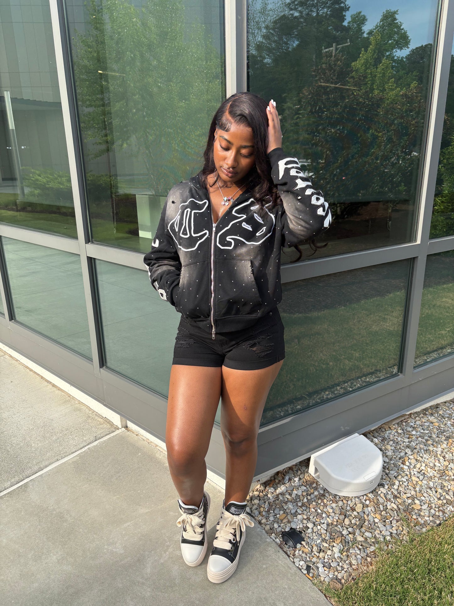 Black CS Abbreviation Zip-Up
